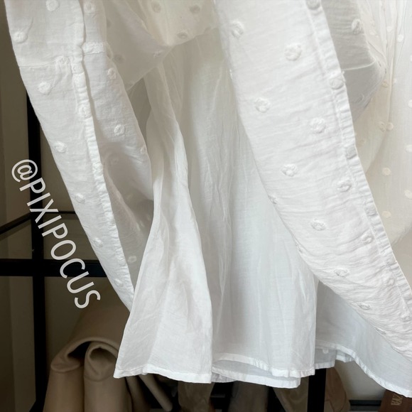 ZARA SWISS DOT EMBROIDERED DRESS WHITE - Picture 14 of 15